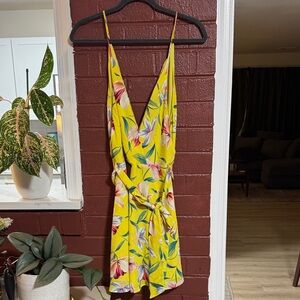 Lush Vibrant Yellow Floral Dress